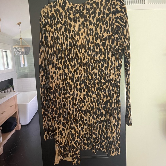 Halogen Linen Blend Leopard Print Cardigan Mobwife Animal Print Size Large - Picture 3 of 3